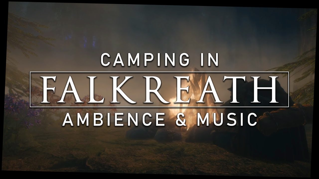 Skyrim ASMR - Camping in Falkreath (Ambience and Music)