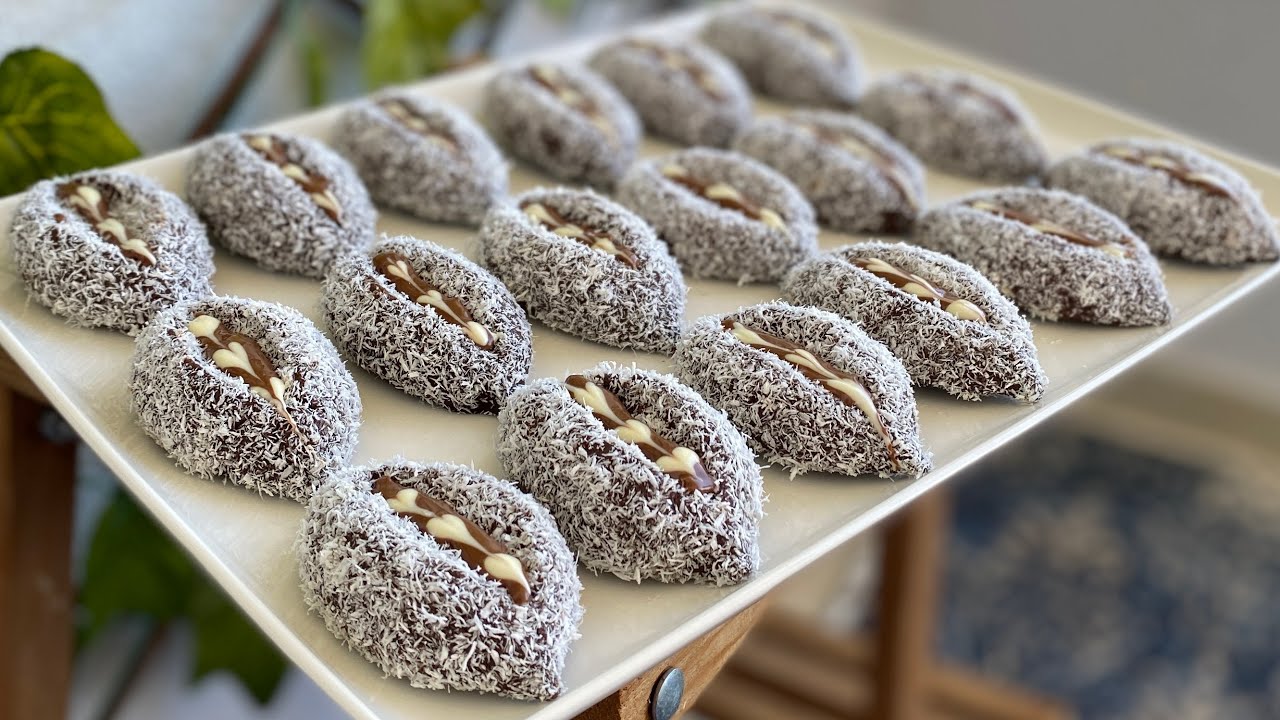 BÖYLESİ GÖRÜLMEDİ!😍ÇAY SAATLERİNİN YENİ GÖZDESİ💯Kayısı Reçelli Çikolatalı Hindistan Cevizli Kurabiye