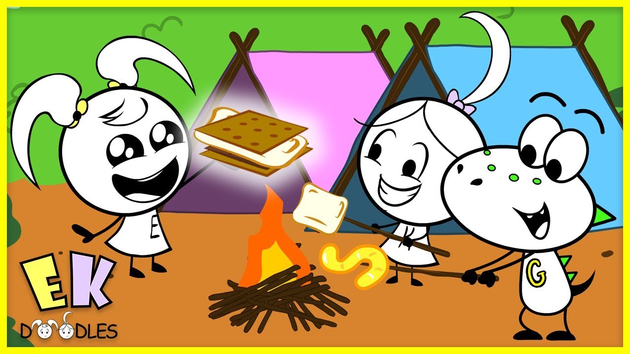 Outdoor Activity for Kids Camping with Gus! Fishing + Roasting Marshmallows!