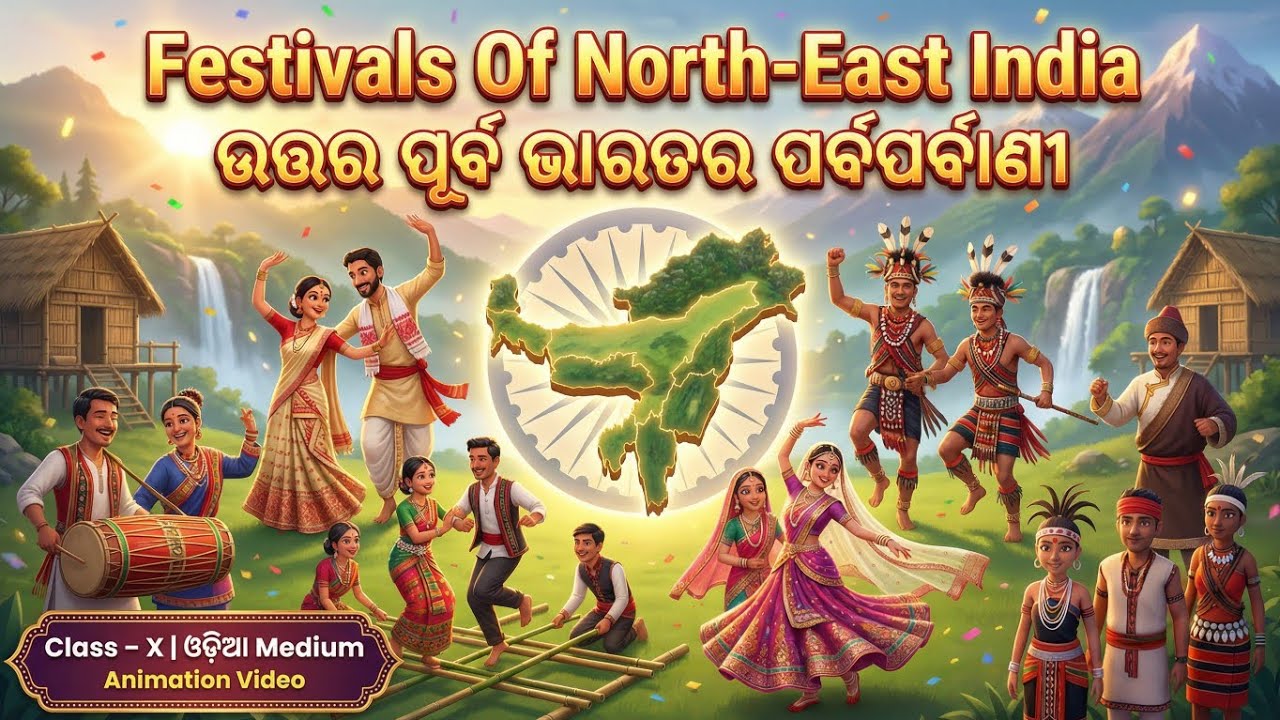 Festivals of North East India | Class 10 English Chapter | Full Explanation in Odia | Animation