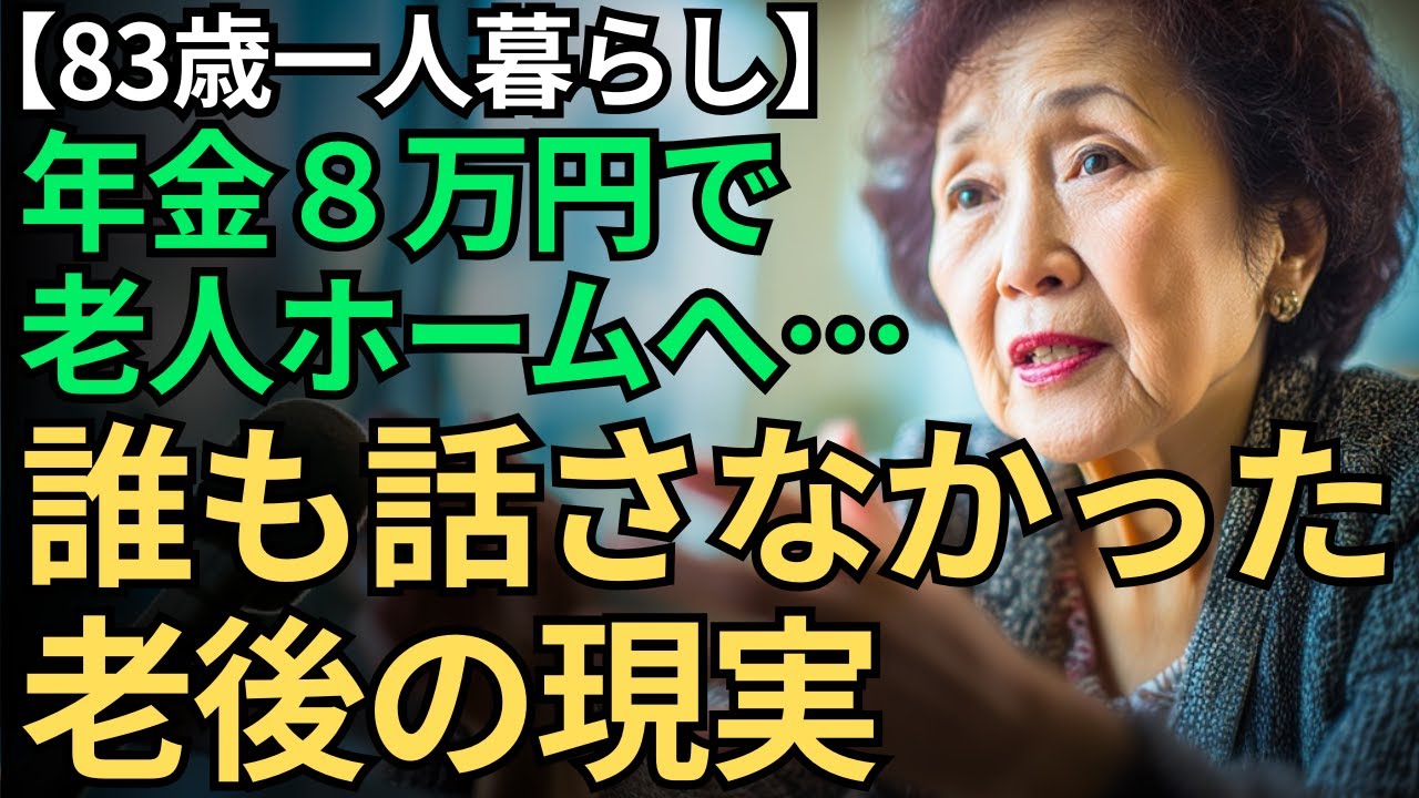 【83歳一人暮らし】年金８万円で老人ホームへ…そこで私が見た“老後の現実”｜これが、日本の実情です