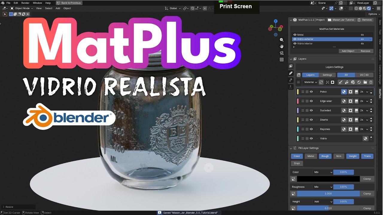 Material de Vidrio Realista en Blender con MatPlus (Paso a Paso)