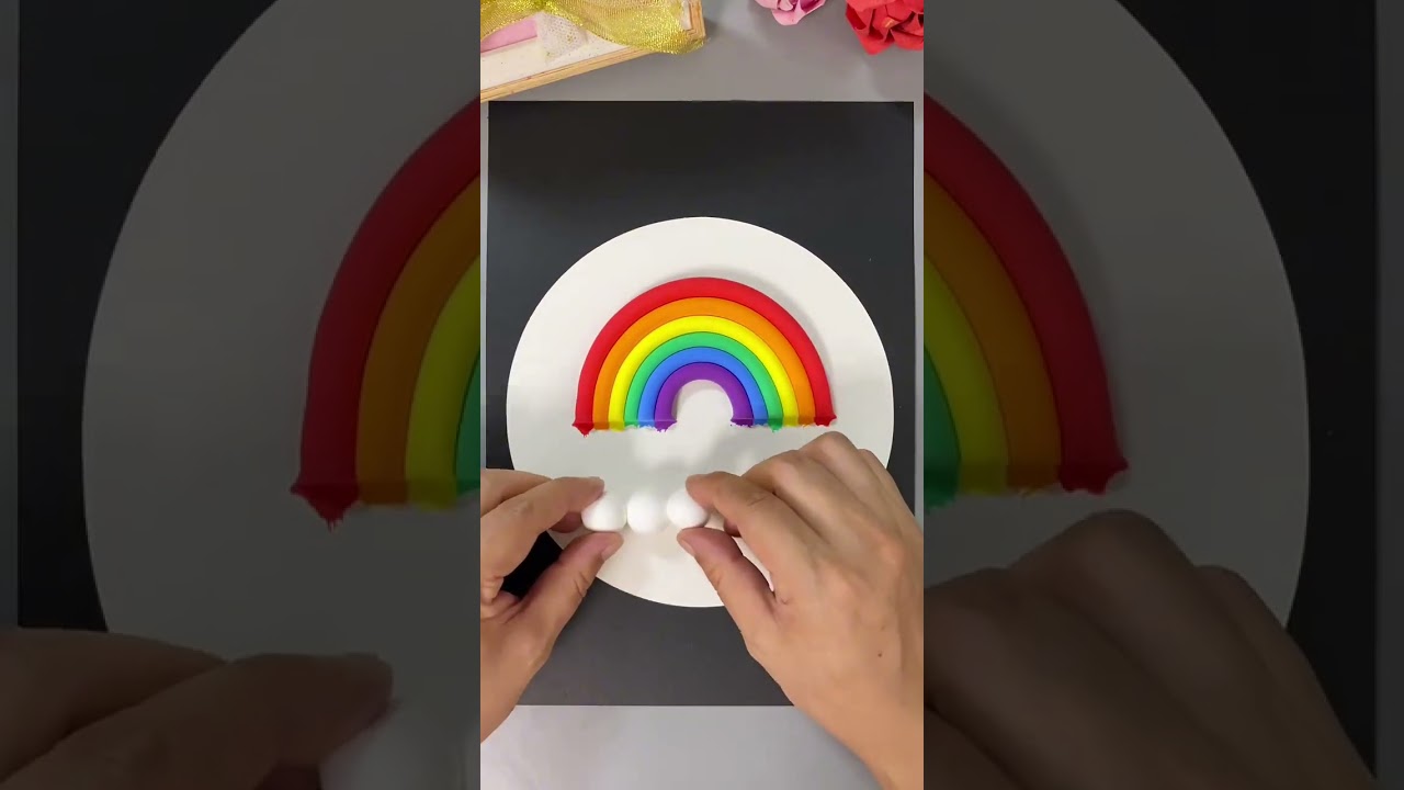 ক্লে দিয়ে কীভাবে রংধনু তৈরি করবেন How to make a rainbow with clay #shorts #clay #rainbow #art