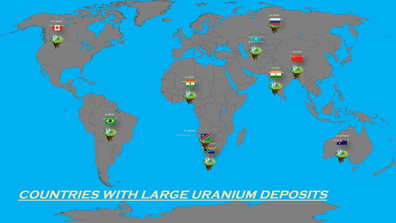 10 стран с крупнейшими на сегодняшний день запасами урана