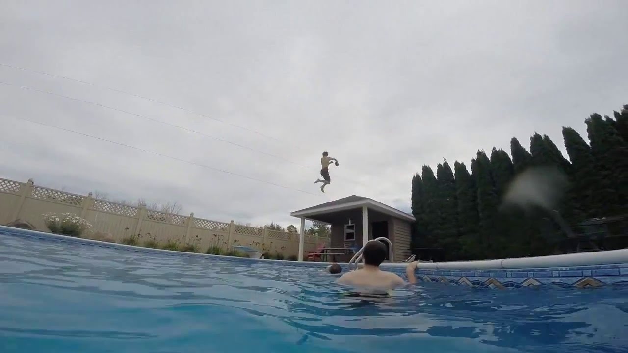Crazy Pool jump from 15ft!