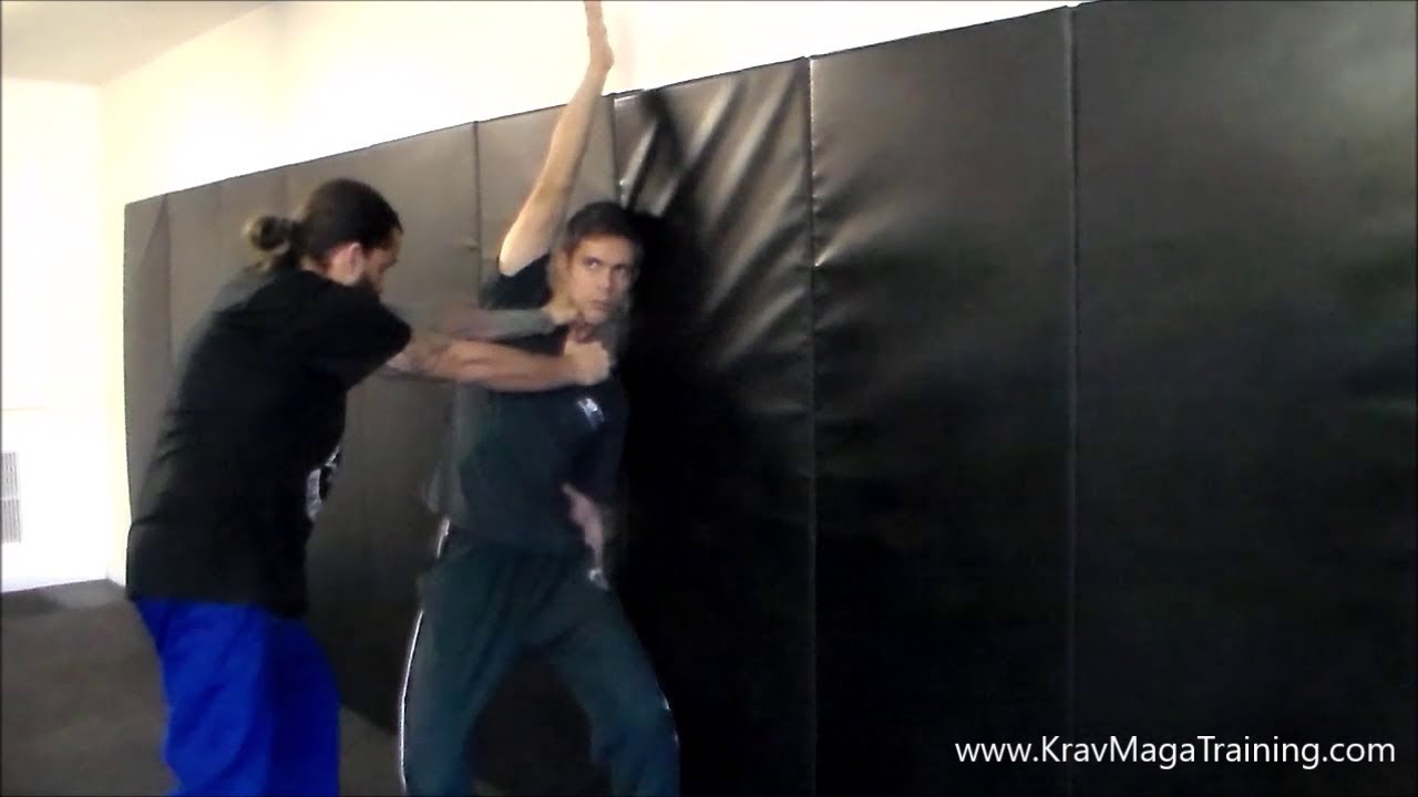 Krav Maga - Choke from the Front against a Wall (Rotational Defense Details)