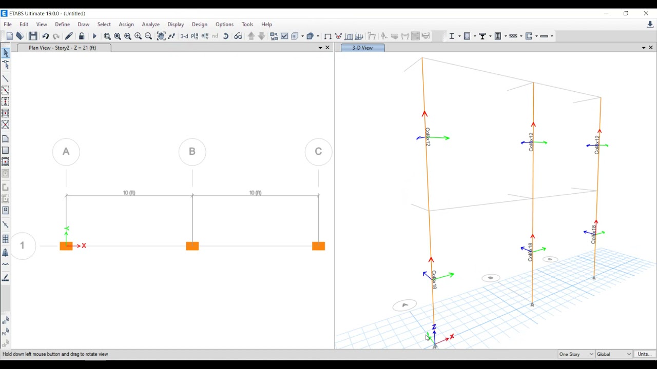 Column Offset in ETABS | Edge Column Modeling | Insertion Point