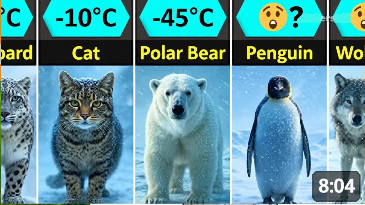 Animals cold resistance comparison of Earth who survives coldest tempreture of Eath