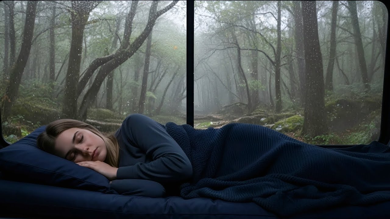 Calm Your Mind Fast 🌙 Heavy Rain & Thunder in Comfortable Car | Sleep Hypnosis