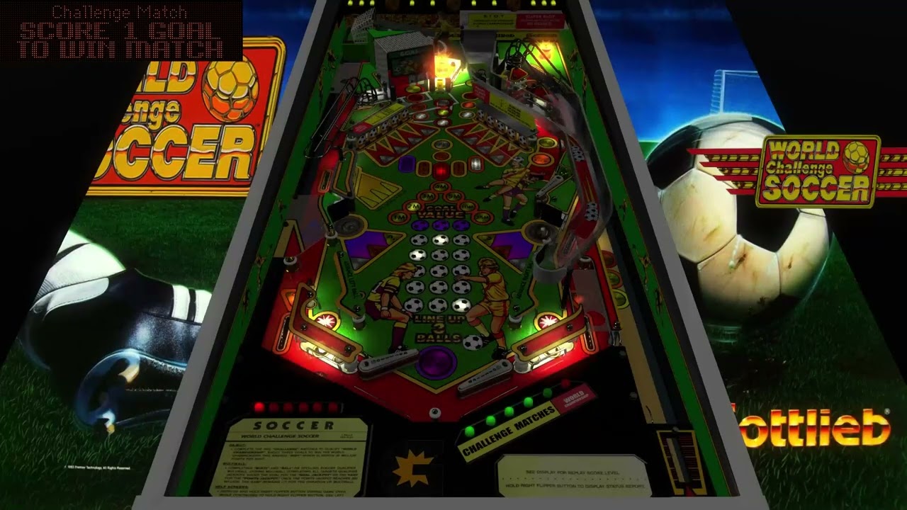 World Challenge Soccer Pinball Gameplay VPX (Gottlieb, 1994)