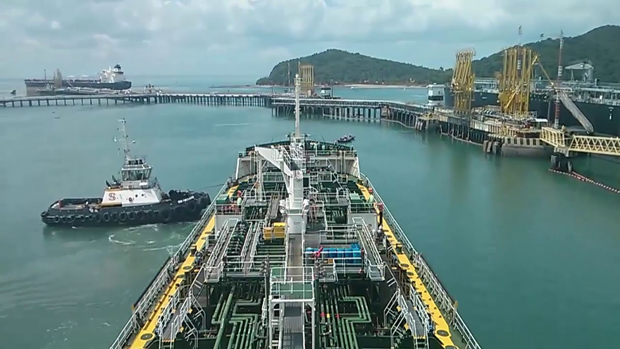 Oil Tanker Berthing on Oil Terminal