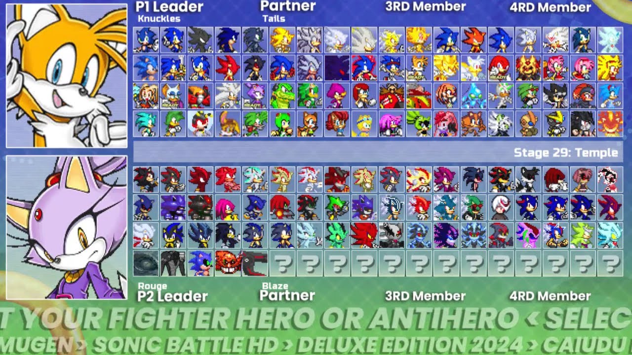 Knuckles & Tails VS Rouge & Blaze I Mugen Battle HD Deluxe Edition