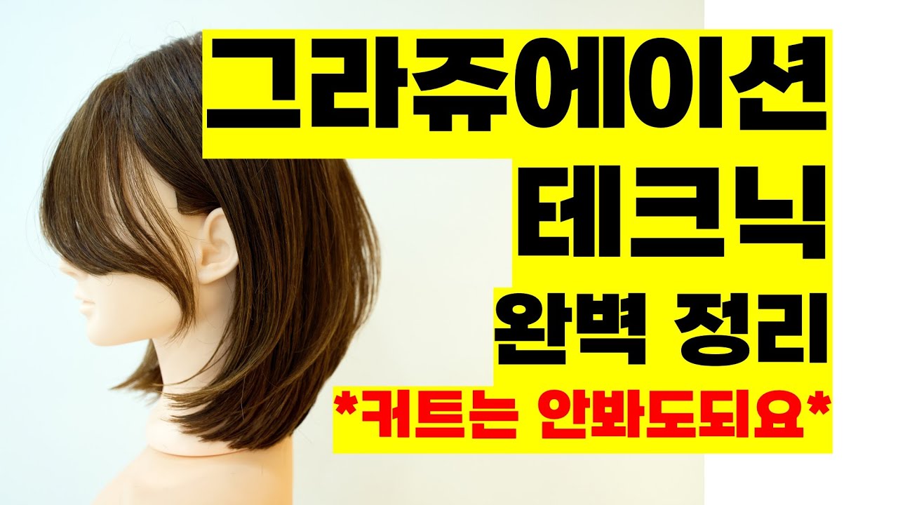 그라쥬에이션 테크닉 완벽 정리 *커트는 안보셔도됩니다*  #웬디컷 #단발레이어드컷 #단발머리