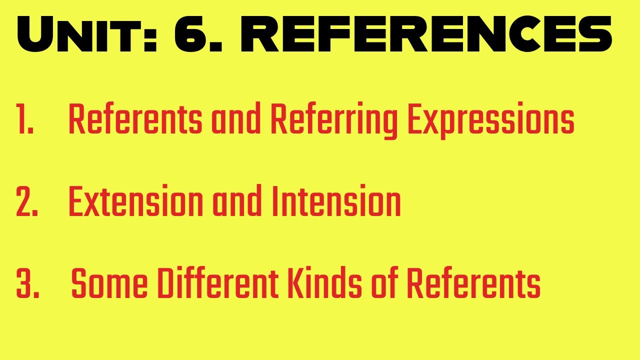 REFERENCES in SEMANTICS