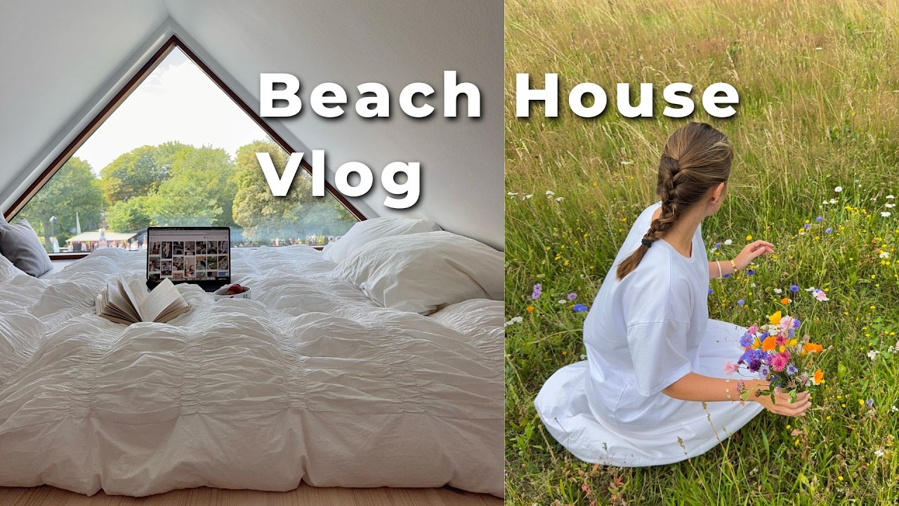 Beach house vlog | recharging, baking, flowers picking, sunset swims  & the danish countryside