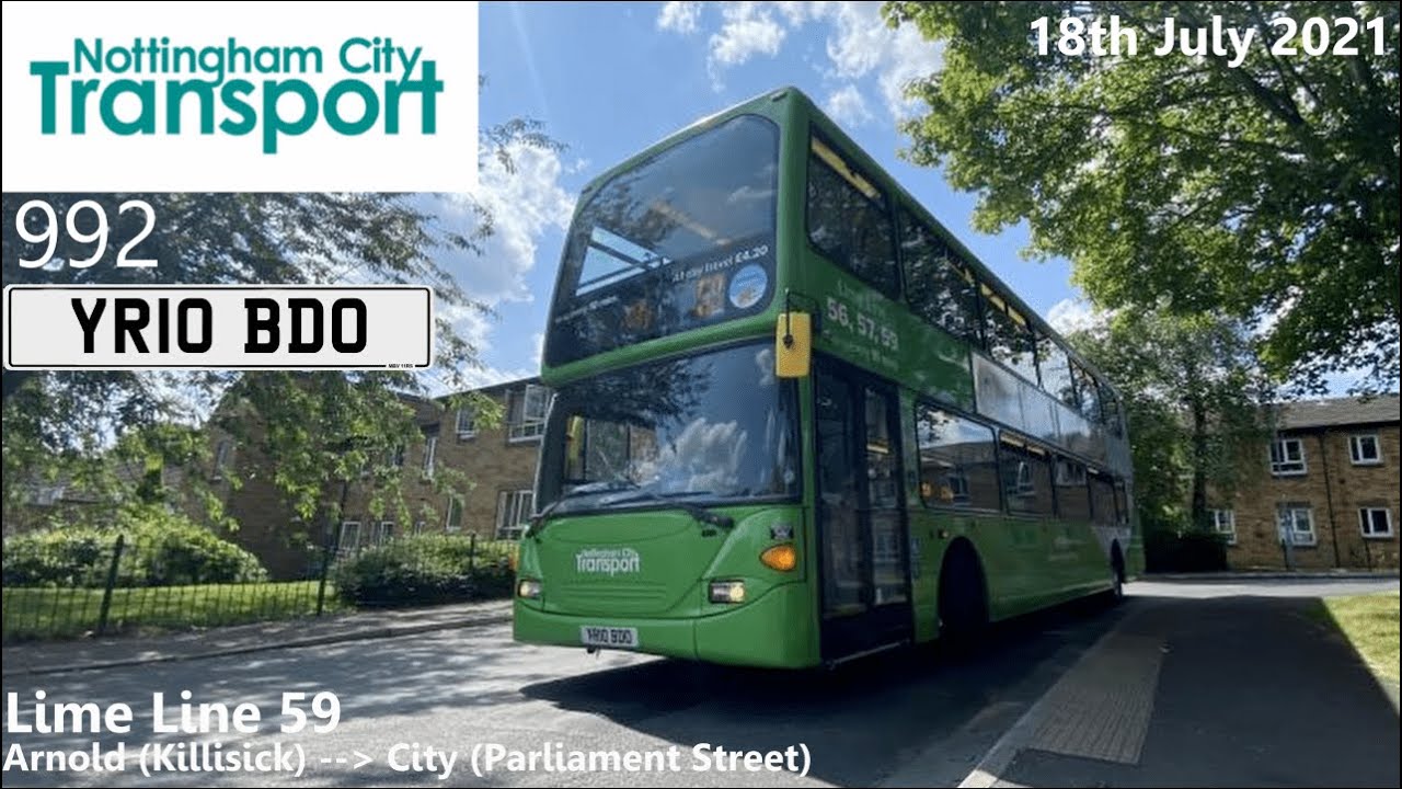 Nottingham City Transport: 992 on Lime Line 59 to City (UK Timelapse #13)
