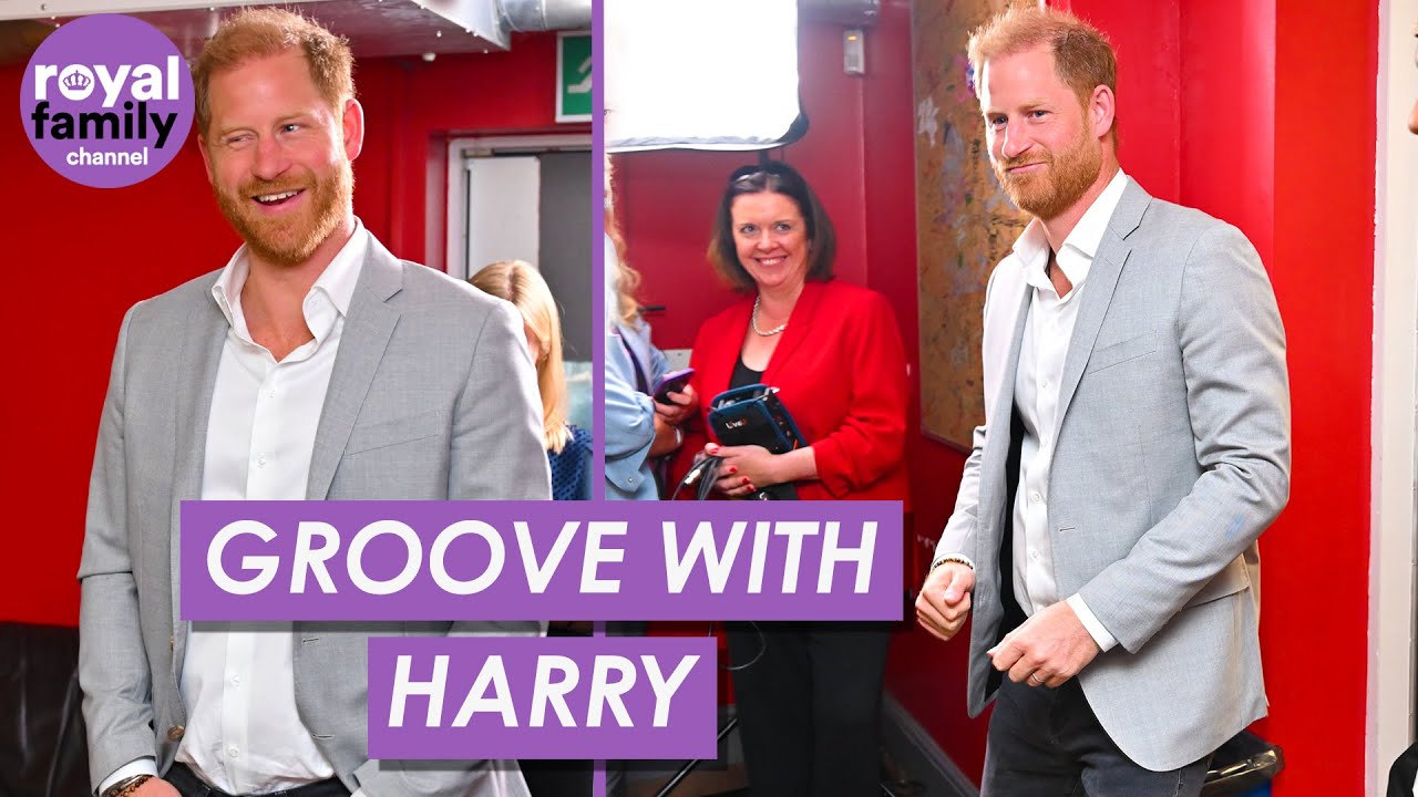 Prince Harry Shows Off His Moves at Recording Studio Visit