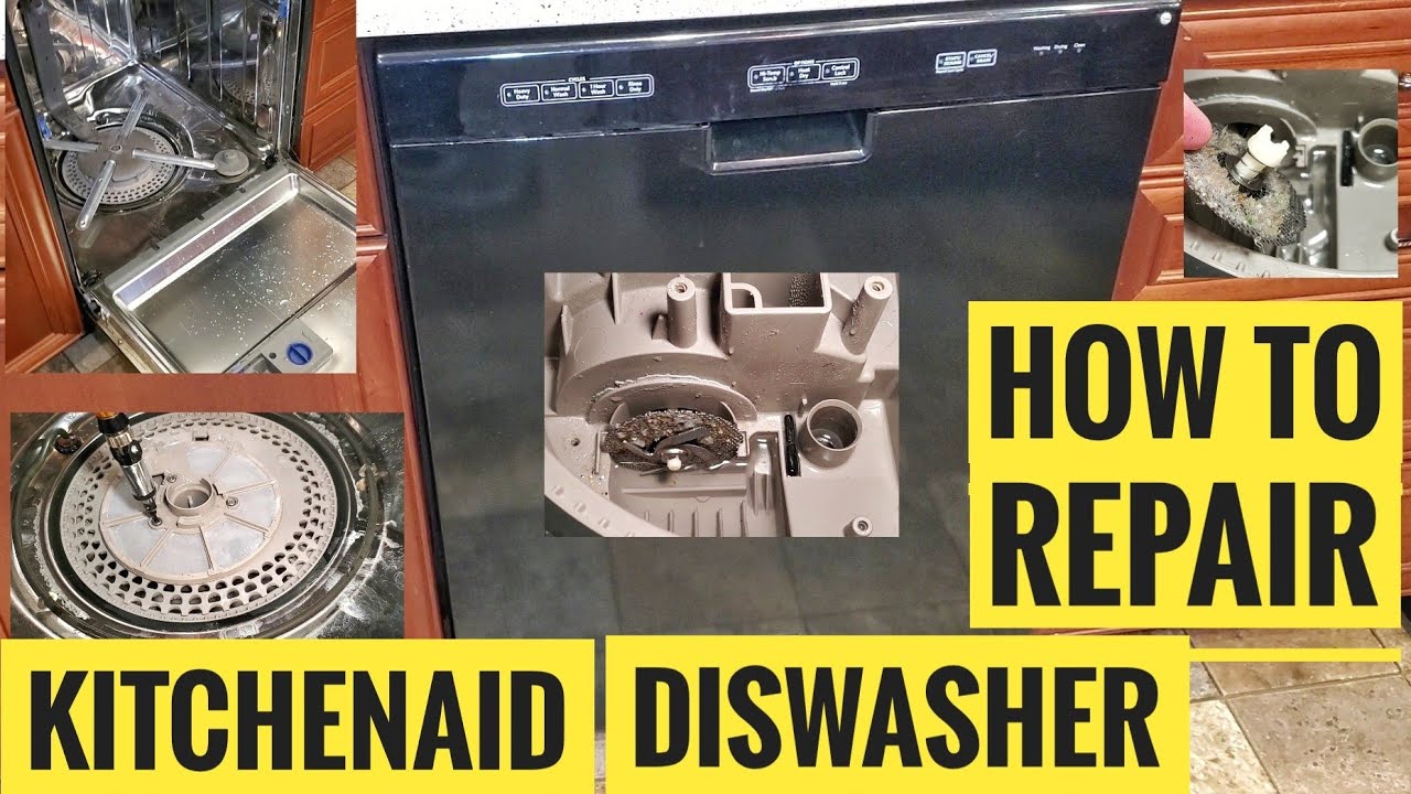 KitchenAid Dishwasher How To Repair NOT CLEANING & LOUD NOISE Step by Step