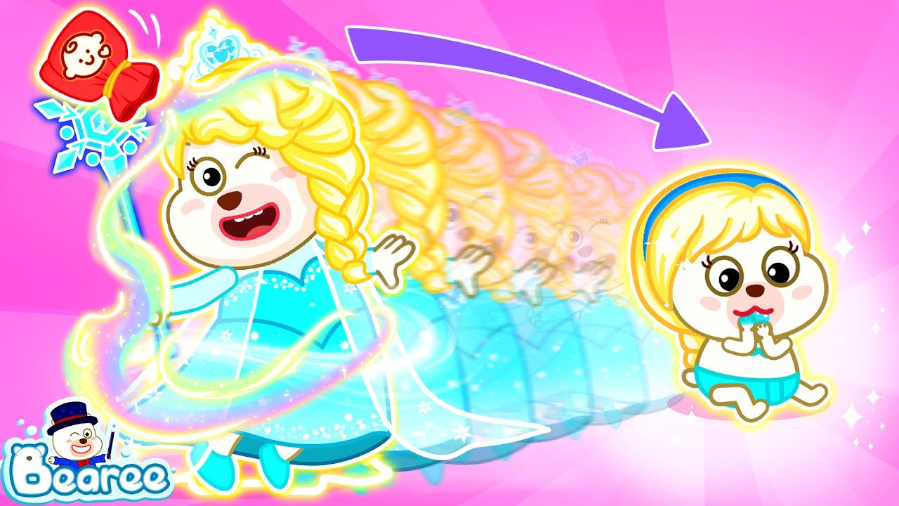 Uh-oh! Frozen Queen Turns Into A Newborn Baby | Princess Cartoon for Kids | Bearee Kids Show