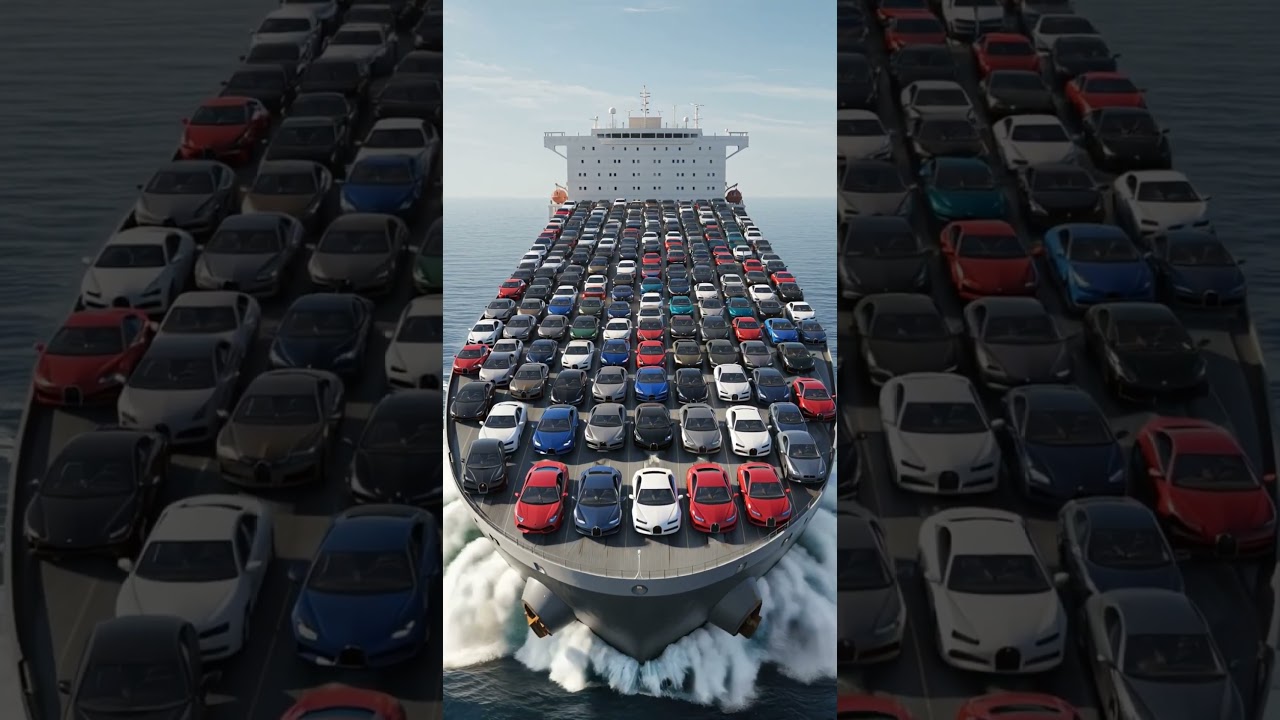 Luxury Cars Sink with Giant Cargo Ship &ndash; Epic Ocean Disaster!
