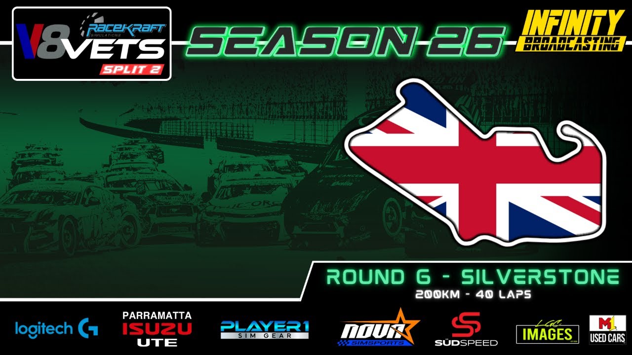Racekraft Simulations II V8 Veterans II Split 2 II Season 26 II Round 6 II Silverstone Historic