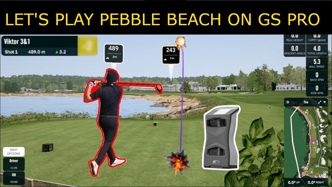 Let's play Pebble beach on GS PRO using the GC QUAD 