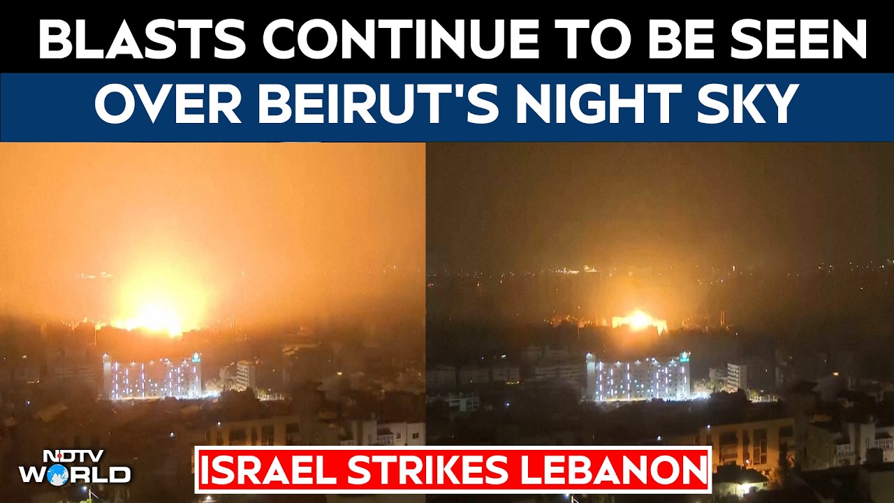 Israel Strikes Lebanon | Blasts Continue To Be Seen Over Beirut's Night Sky Amid Israeli Airstrikes