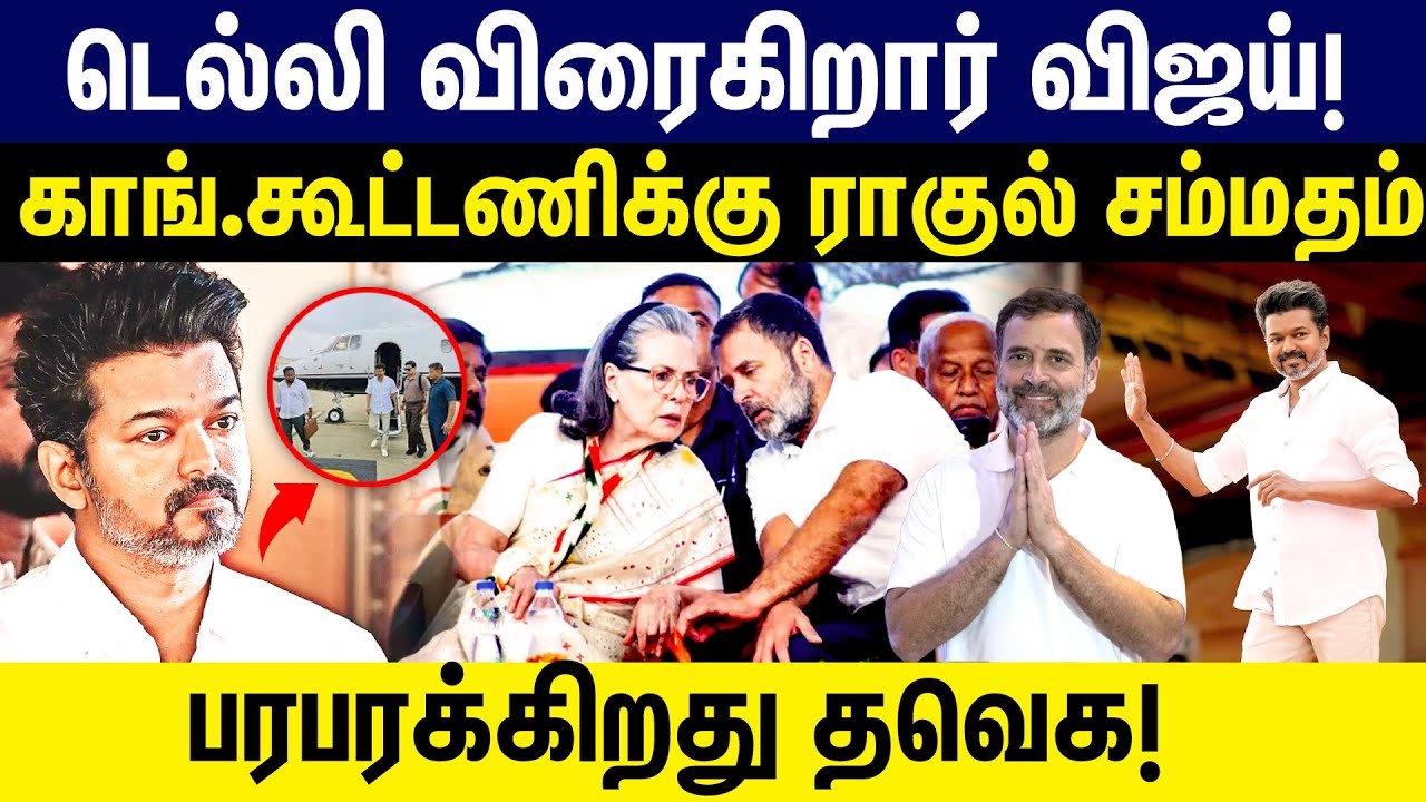 டெல்லி விரைகிறார் Vijay ! | காங்கிரஸ் கூட்டணிக்கு  சம்மதம் | TVK  Congress Alliance | Rahul | Vijay