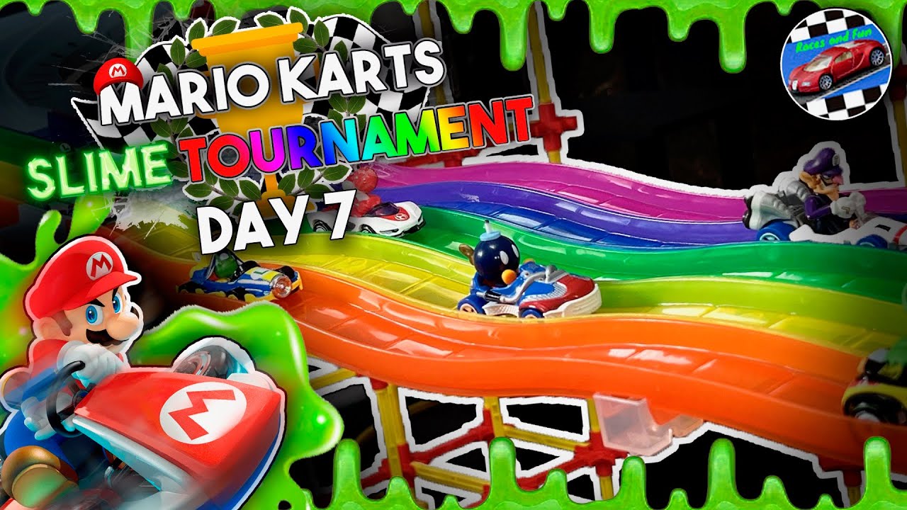 MARIO KARTS SLIME RACING | DIECAST CARS TOURNAMENT 7