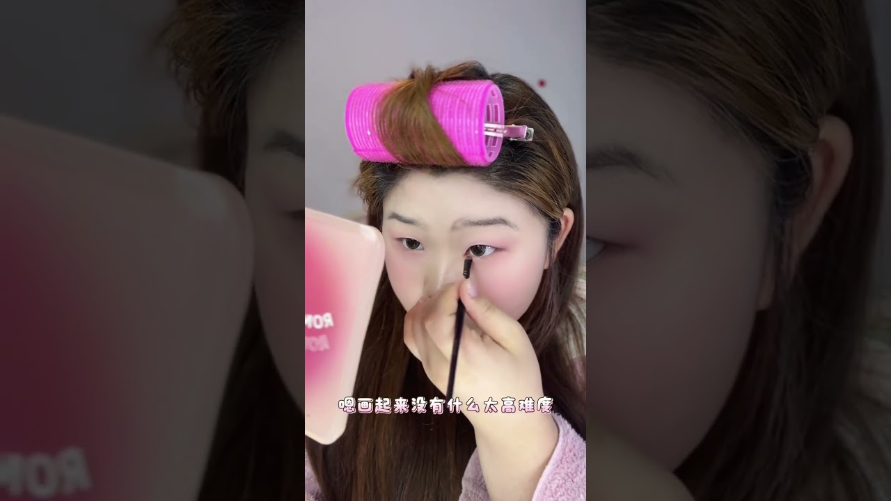 Round face puffy eyes pale complexion come and learn this New Year lucky makeup