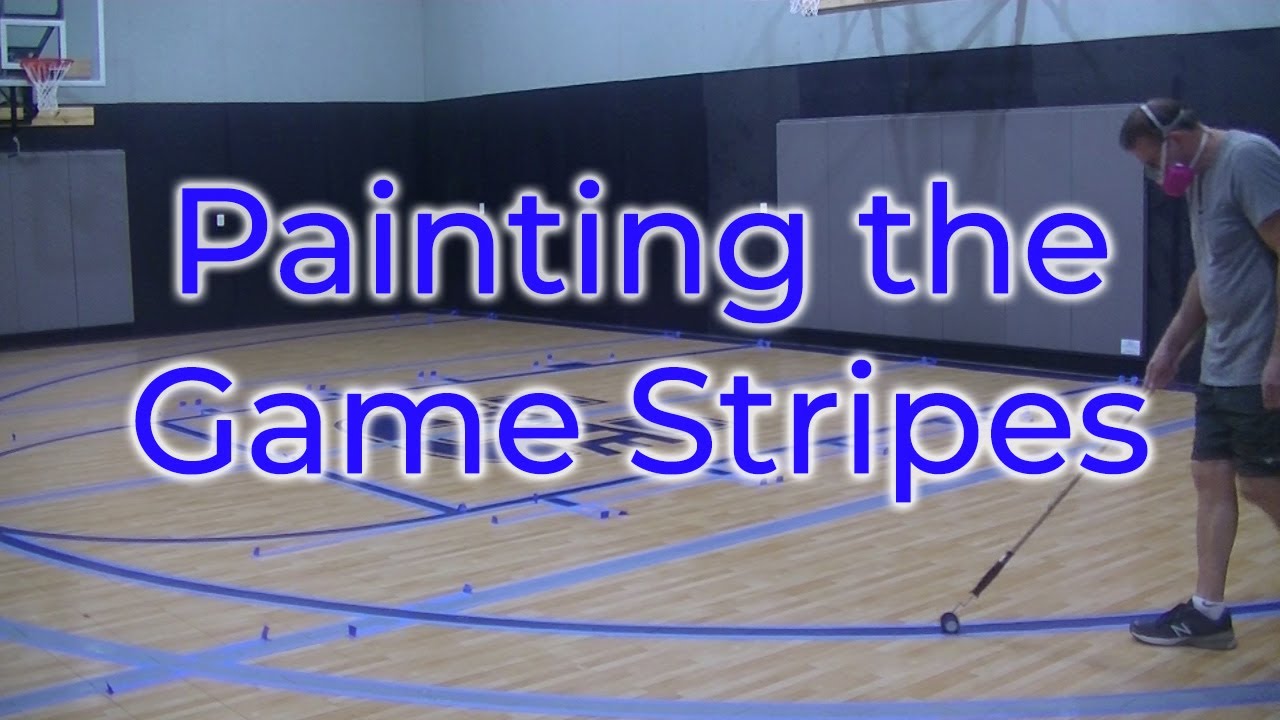 Skidmore Gym, Part 4, Painting the Stripes