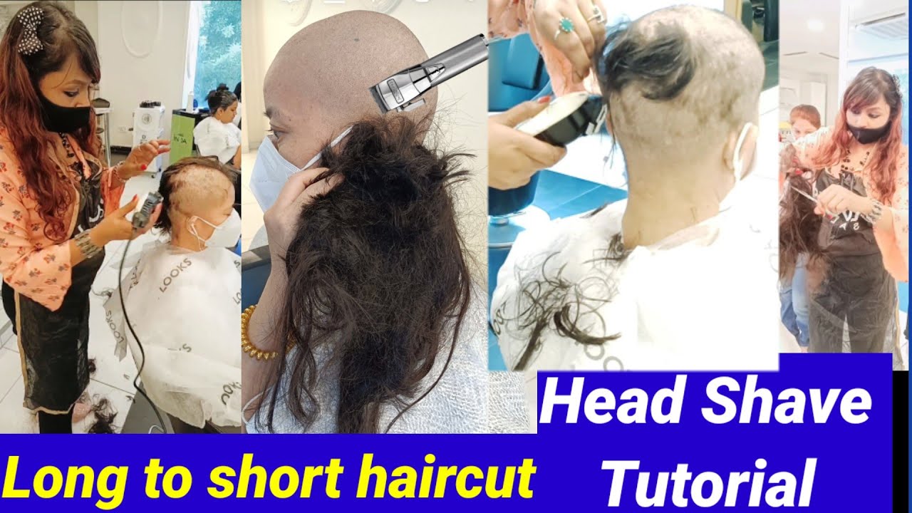 Long to short bald haircut tutorial/ #headshave #girlheadshave #baldgirl haircut expert Shyama's M