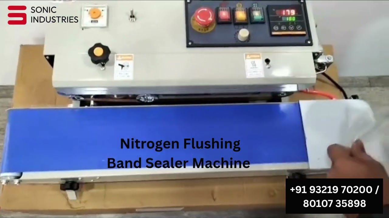 low cost pouch packing machine | Nitrogen flushing band sealer machine 