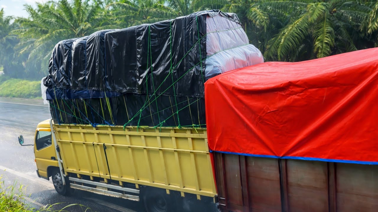 Di Luar Dugaan || Truk Canter Bermuatan Tinggi Mendorong Truk Tronton Bermuatan 32 Ton