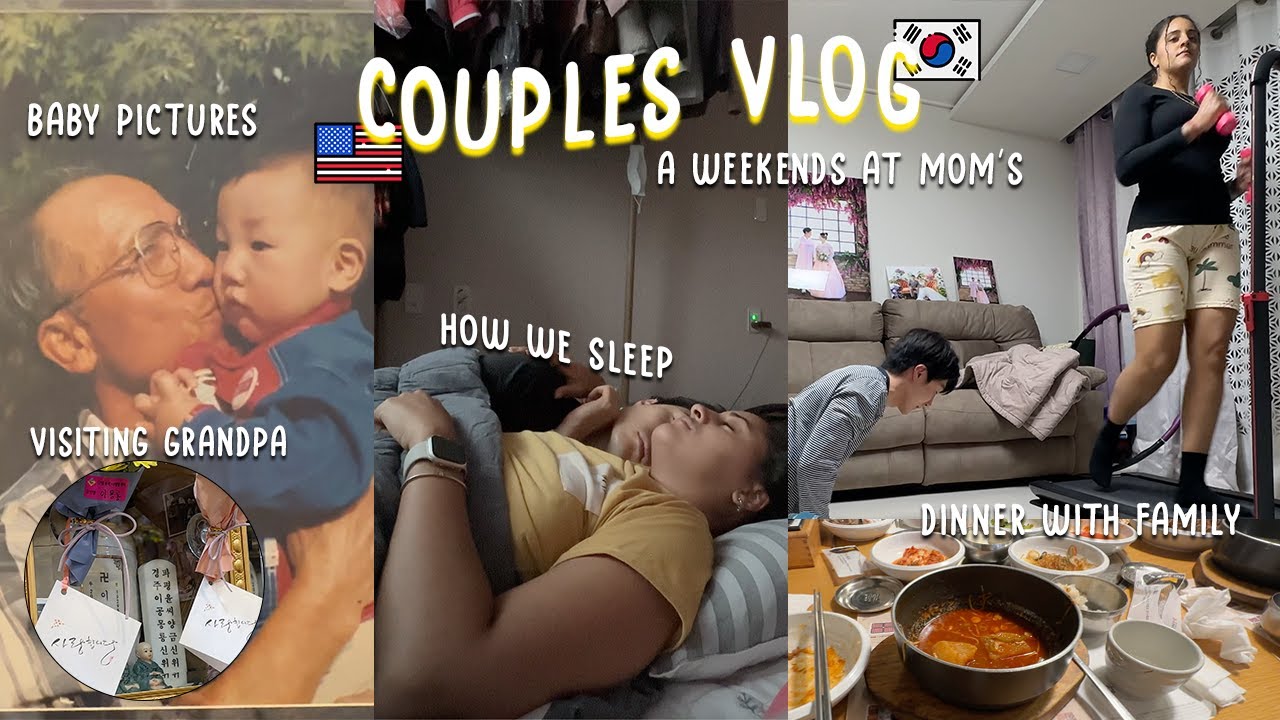 couple's VLOG living in KOREA| staying at mom's, baby pictures, eating with family | AMBW 국제커플