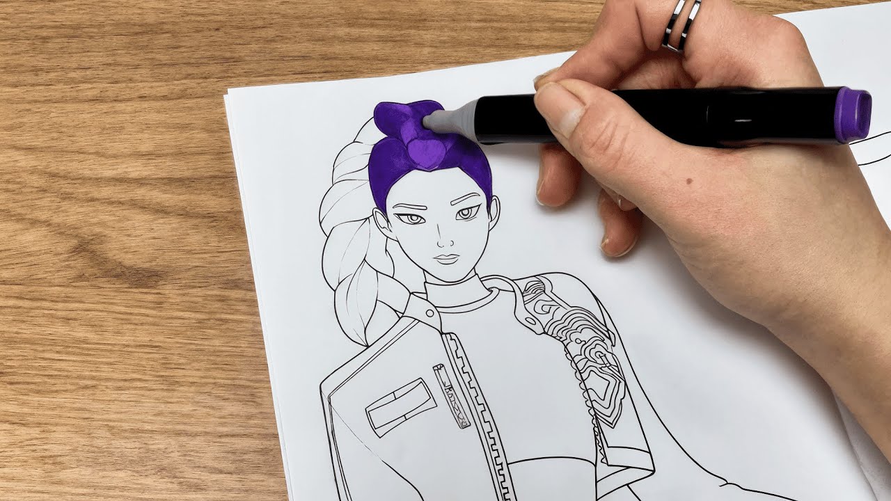 KPop Demon Hunters Coloring Page ASMR | Coloring Rumi