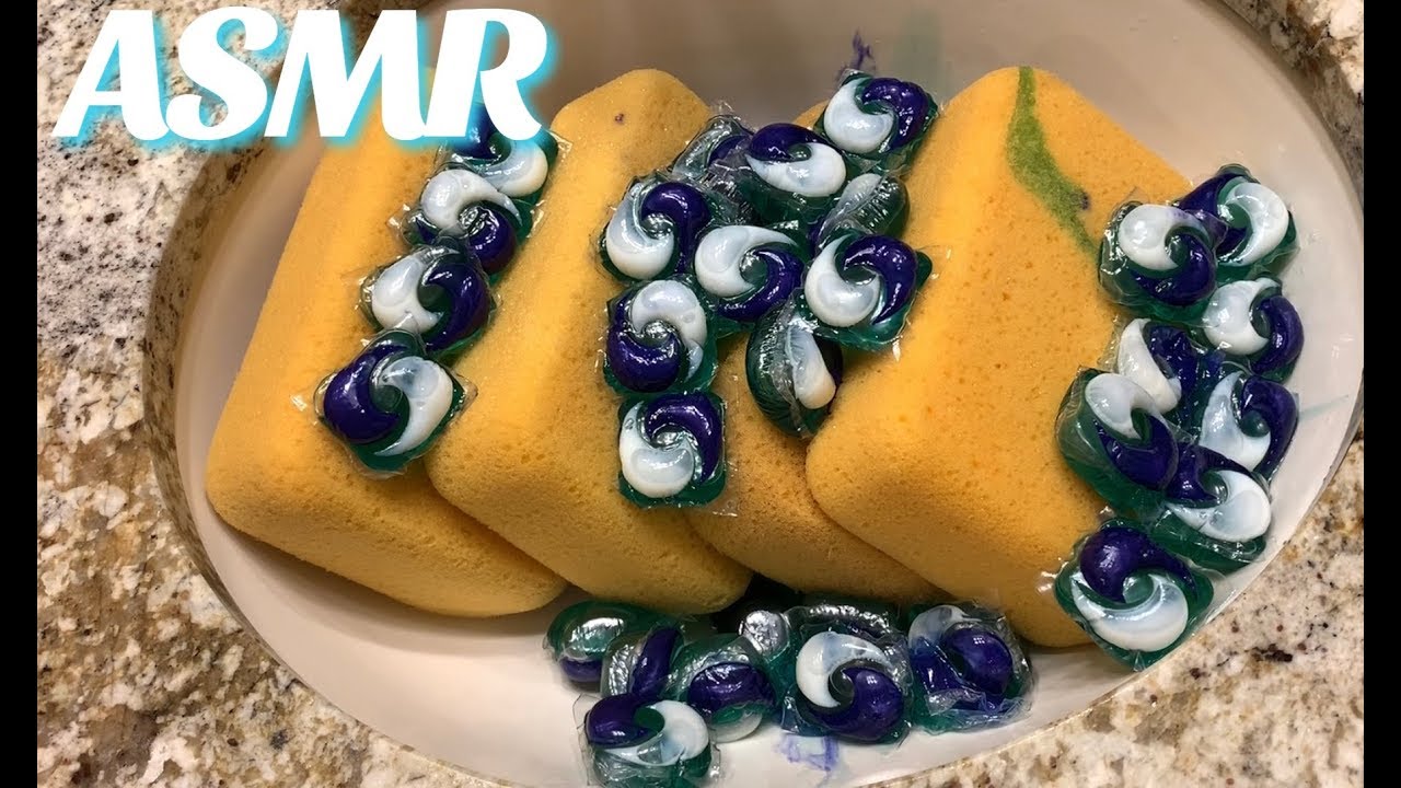 🧼 ASMR Tide Pod Overload Sponge Squeezing!! :) 🧼 Stress Relief / Sleep Aid