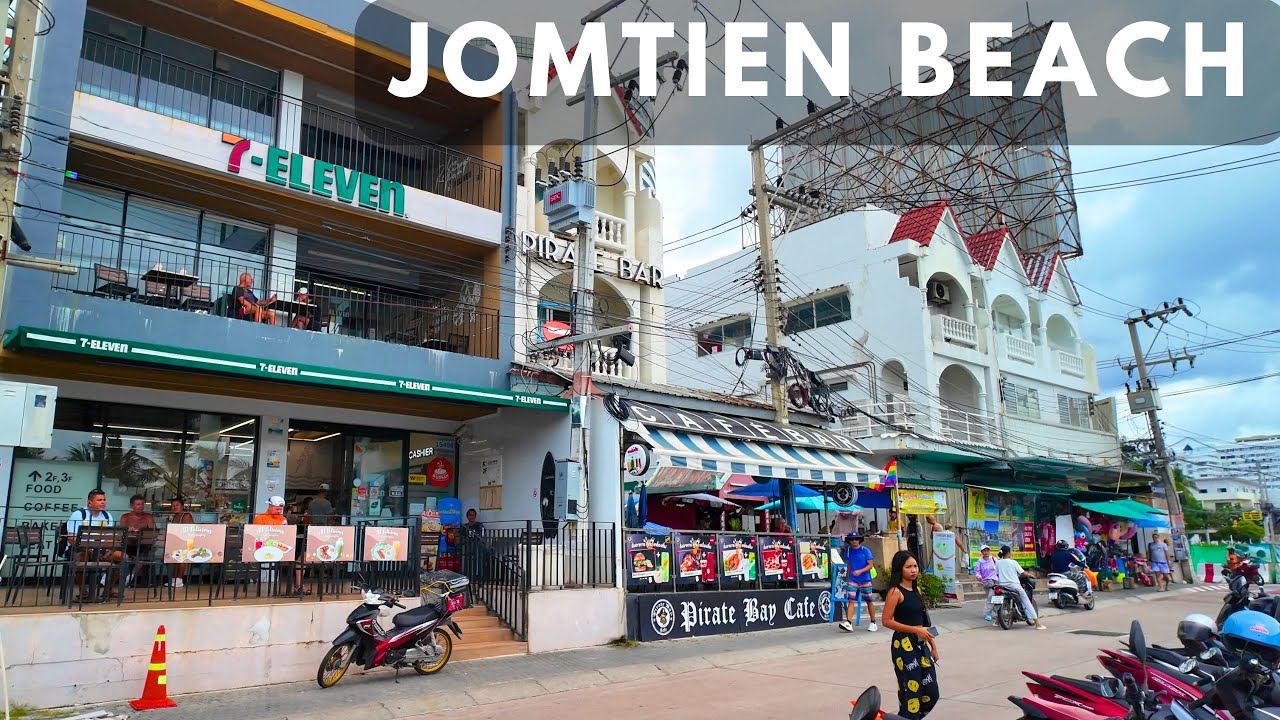 Walk along Dongtan beach and Jomtien beach. Pattaya, Thailand 2024