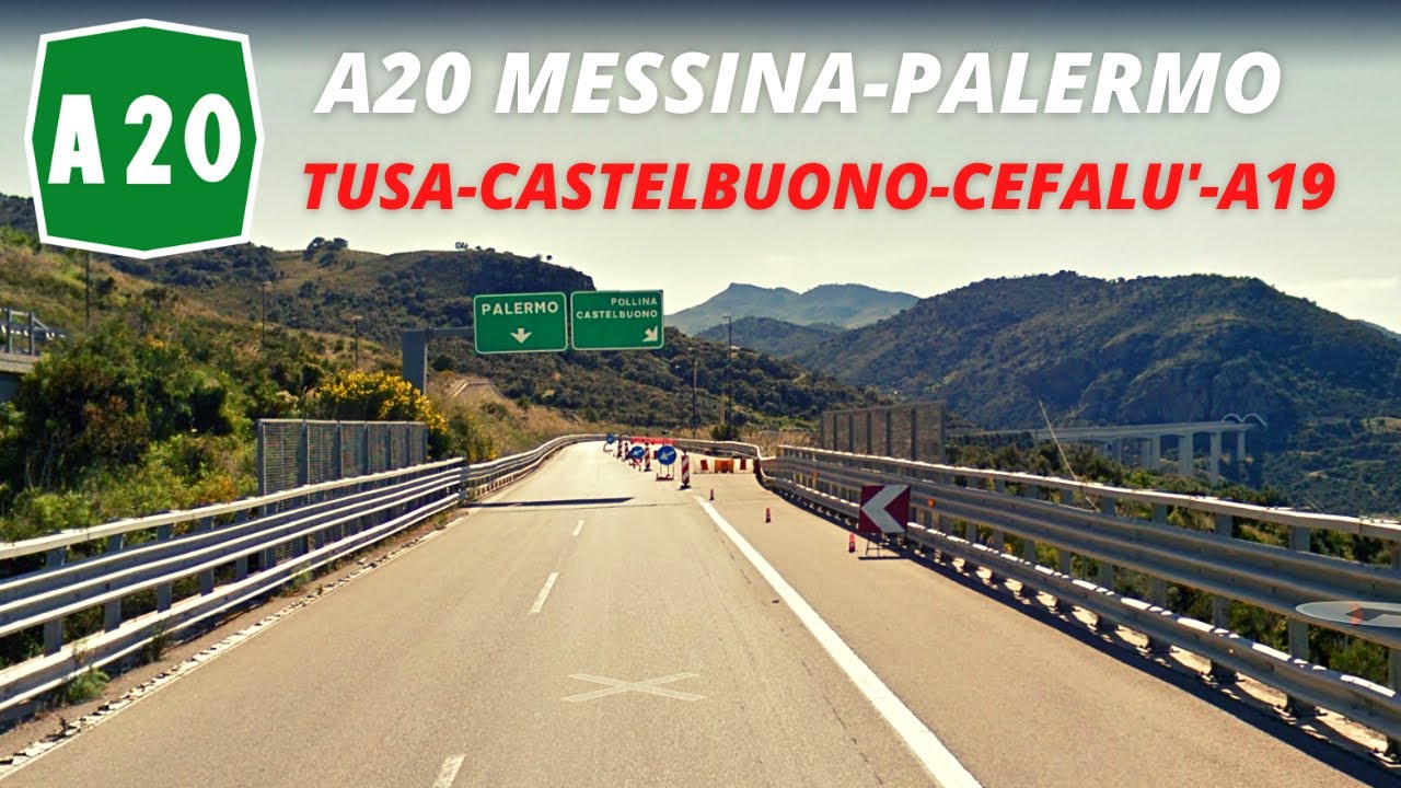 Autostrada A20 Messina-Palermo: Tusa-Catelbuono-Cefalù-Innesto A19 PA-CT [Driving in Sicily]