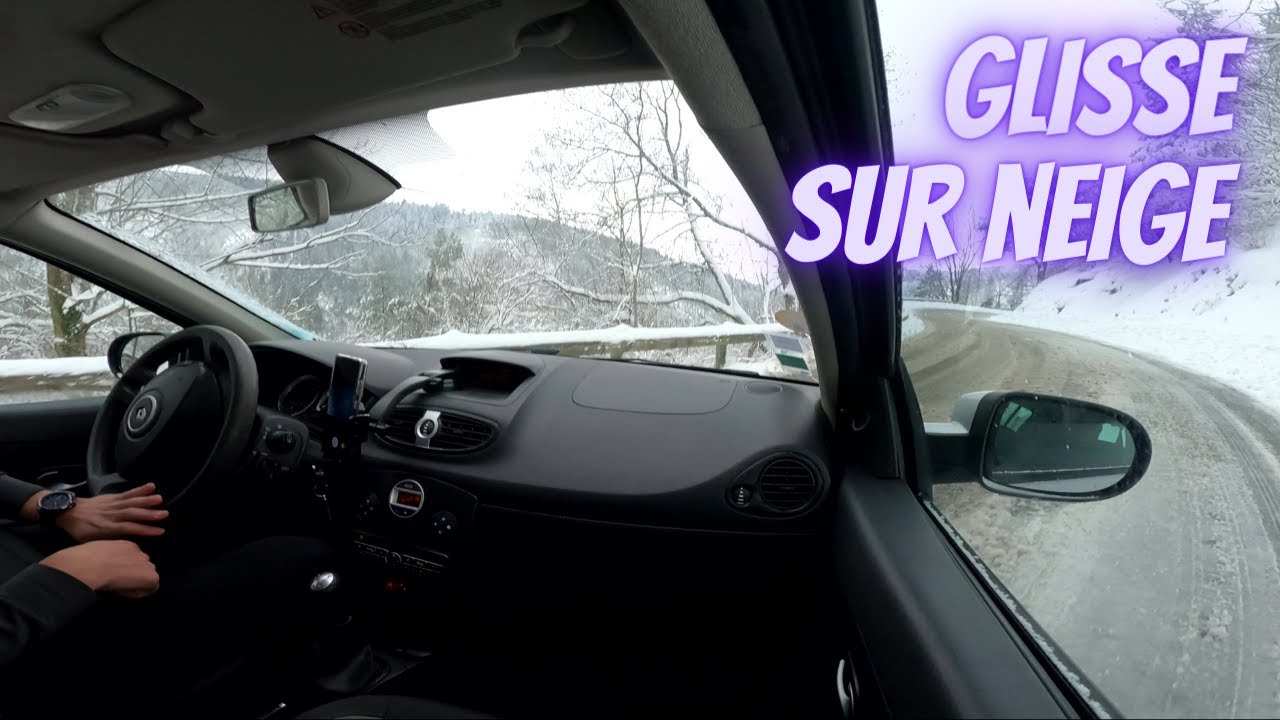 Session Glisse sur neige en traction [ Renault Clio 3 ] #Adam42g