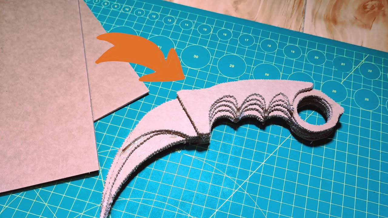 【DIY】How to Make a New Simple Karambit v2.0 from Cardboard/Kraft Paper | template