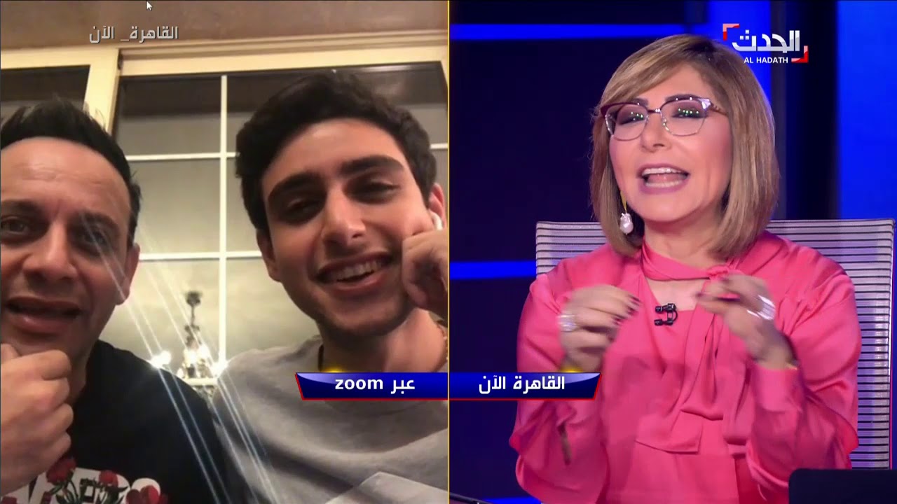 القاهرة الآن - مصطفى قمر يقتحم تصوير ابنه تيام مع لميس الحديدي على الهواء