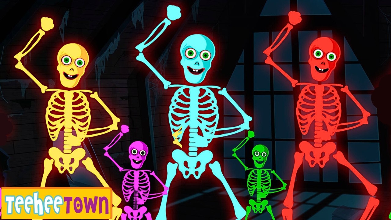 Five Skeletons Walk And Dance 💀 Fun Halloween Nursery Rhyme For Kids By Teehee Town