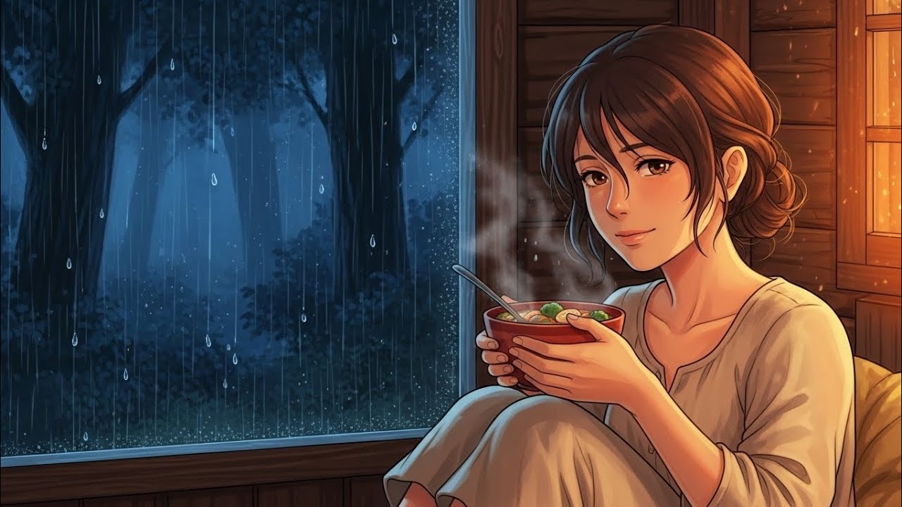 Alone in the Rainy Forest Cabin | Peaceful Survival Cooking ASMR 🌿🌧️| #cloudyquiet #rainforest 