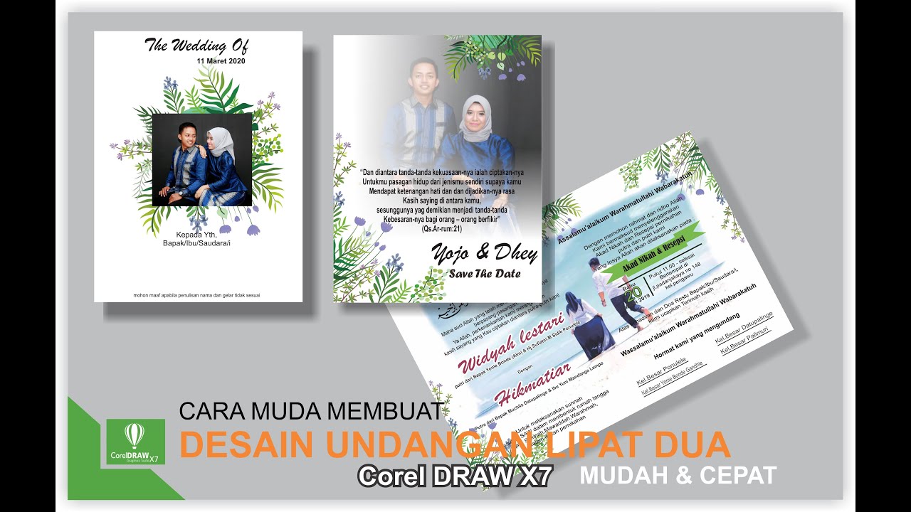 Cara Membuat UNDANGAN lipat dua di Corel Draw X7 dengan mudah