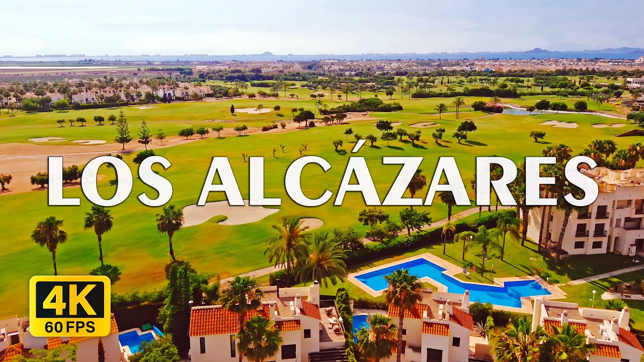 ПОЛЯ ДЛЯ ГОЛЬФА в ЛОС-АЛЬКАСАРЕС (4K) Полет над Roda Golf & Beach Resort, Playa de Los Narejos
