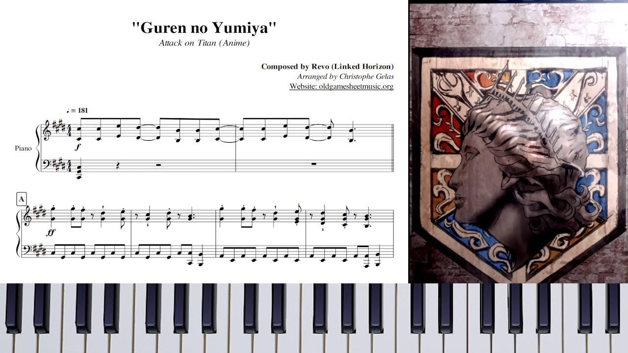 Attack on Titan - Guren no Yumiya (Opening 1) | Piano 🎹 (Sheet Music)