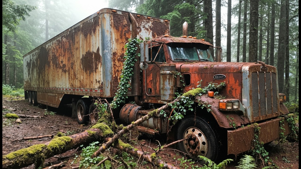Abandoned Kenworth T800W Found in the Woods — FULL RESTORATION ASMR