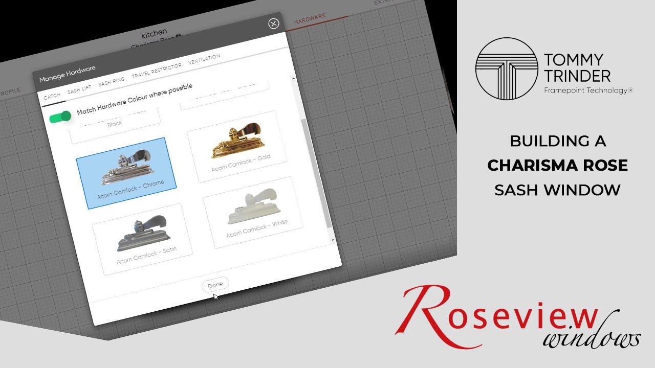 Using Framepoint to build a Charisma Rose sash window