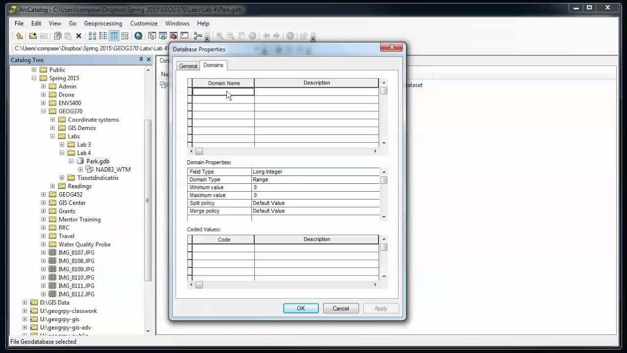 ArcGIS - Geodatabases and Feature Classes - Part 1